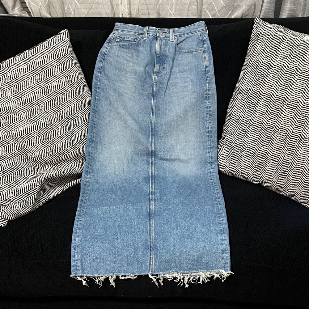 AG Adriano Goldschmied Light Blue Maxi Denim Skirt
